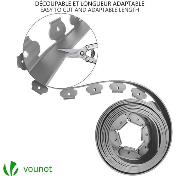 Landscape Edging No-Dig 66 Feet with 60 Anchoring Stake Flexible 2" Tall Gray - Picture 5 of 6